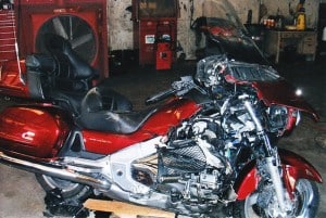 The portion of the motorcycle C.J. fell into. The other side looked pristine.
