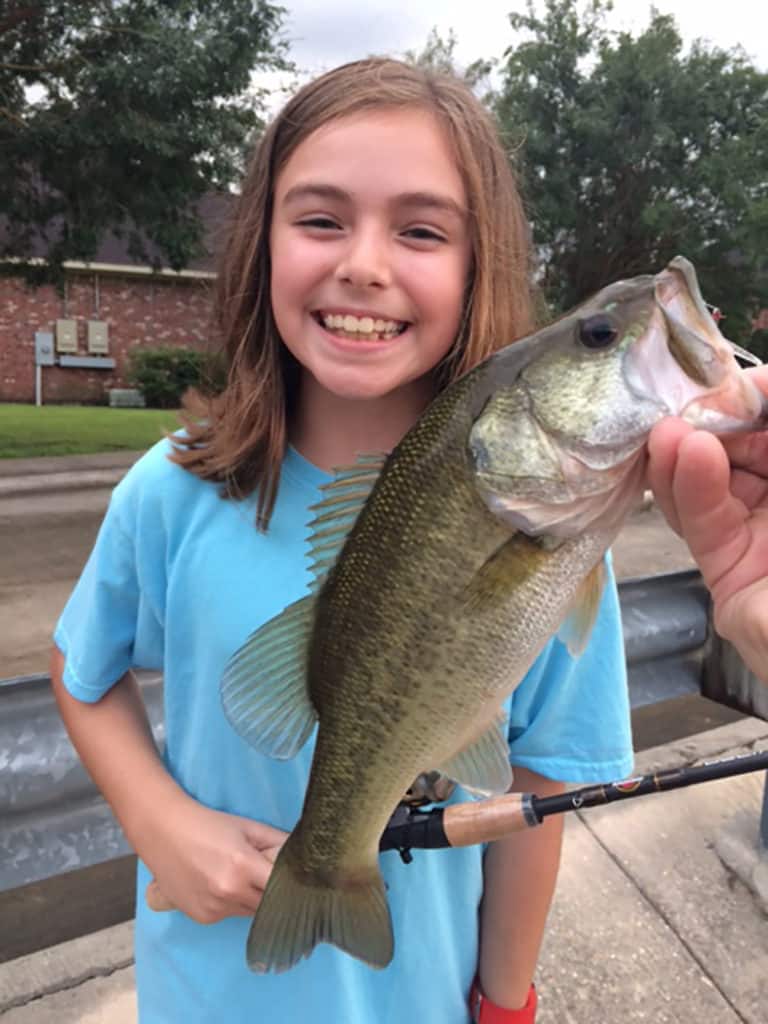 Maddie Caire and her big Baton Rouge bass.
